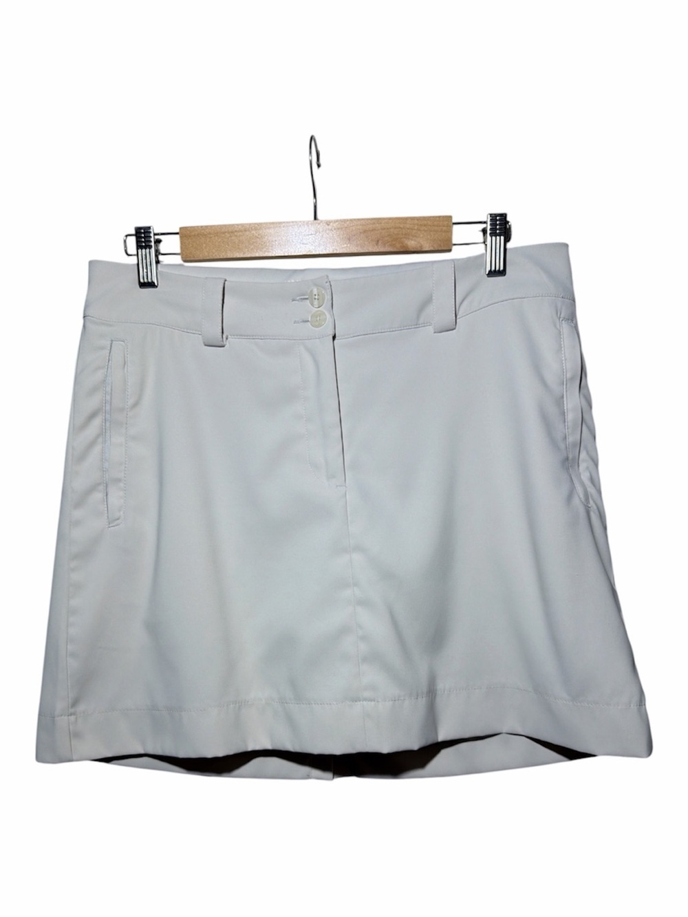 NikeGolf Tour Performance Women's Cream Golf Skort with Double-Button Waist